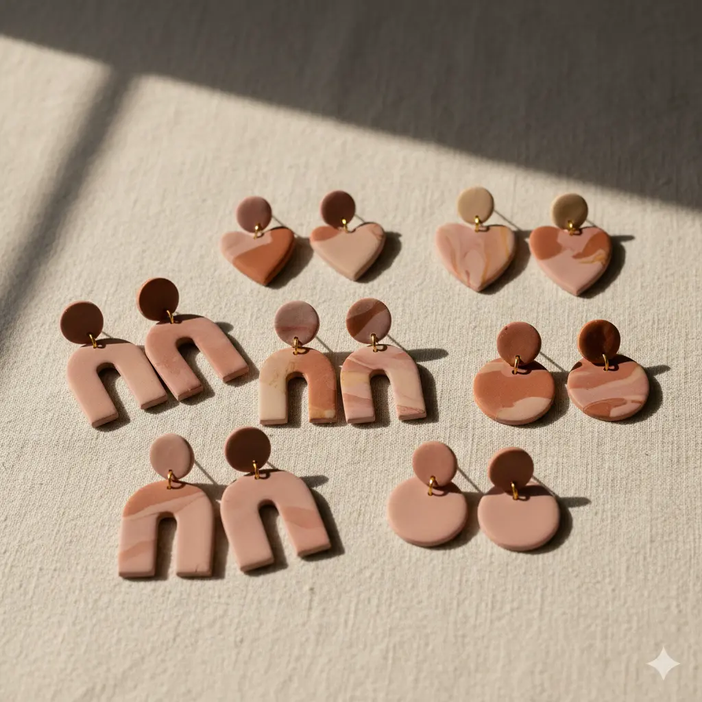 Valentine’s Day seasonal handmade clay earrings